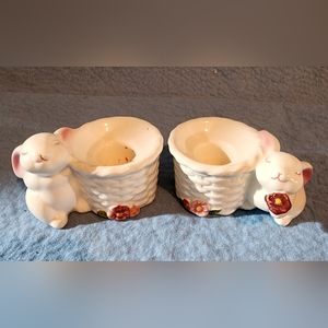 Bunny Taper Candle Holders set,  Avon